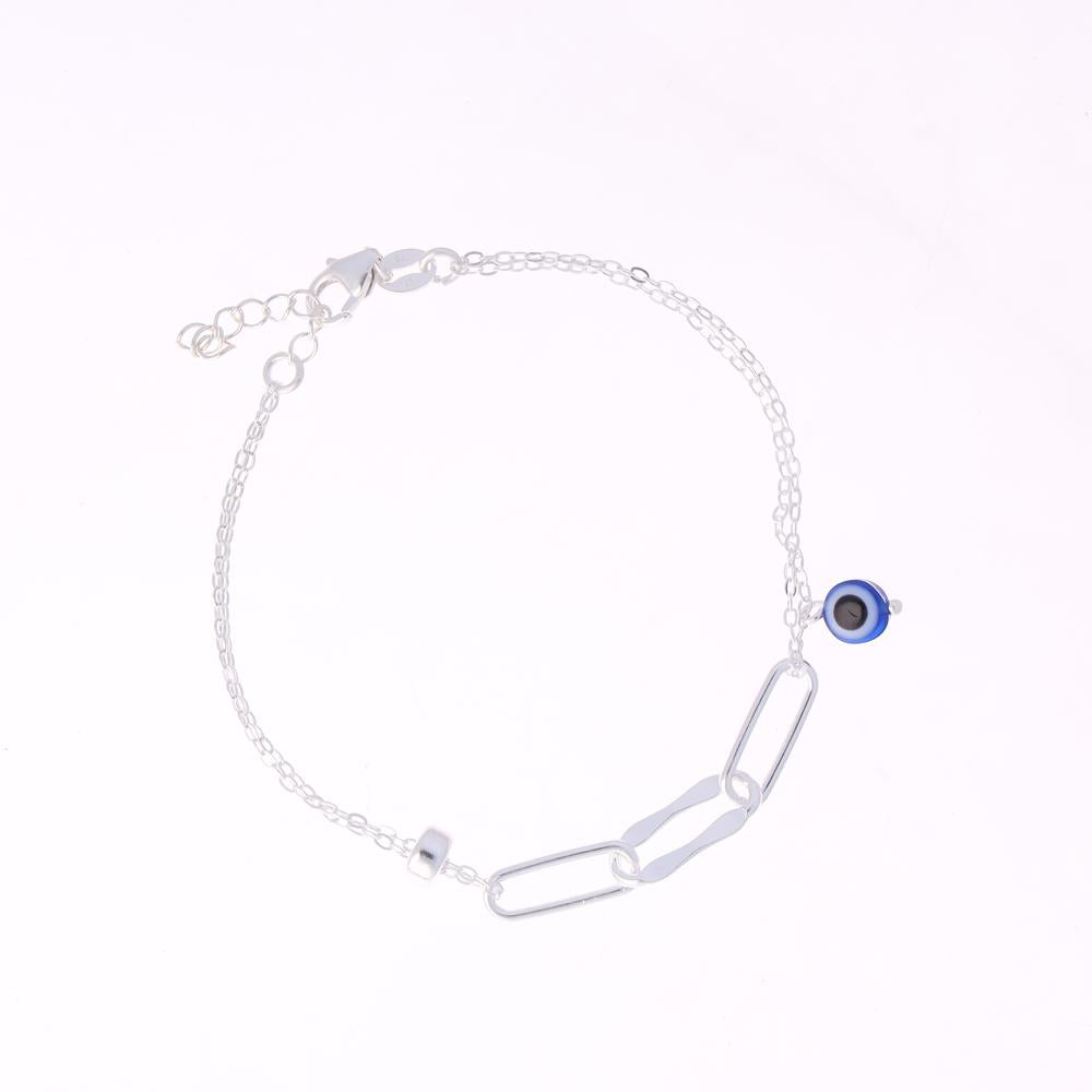 Connections bracelet with evil eye charm in 925 silver