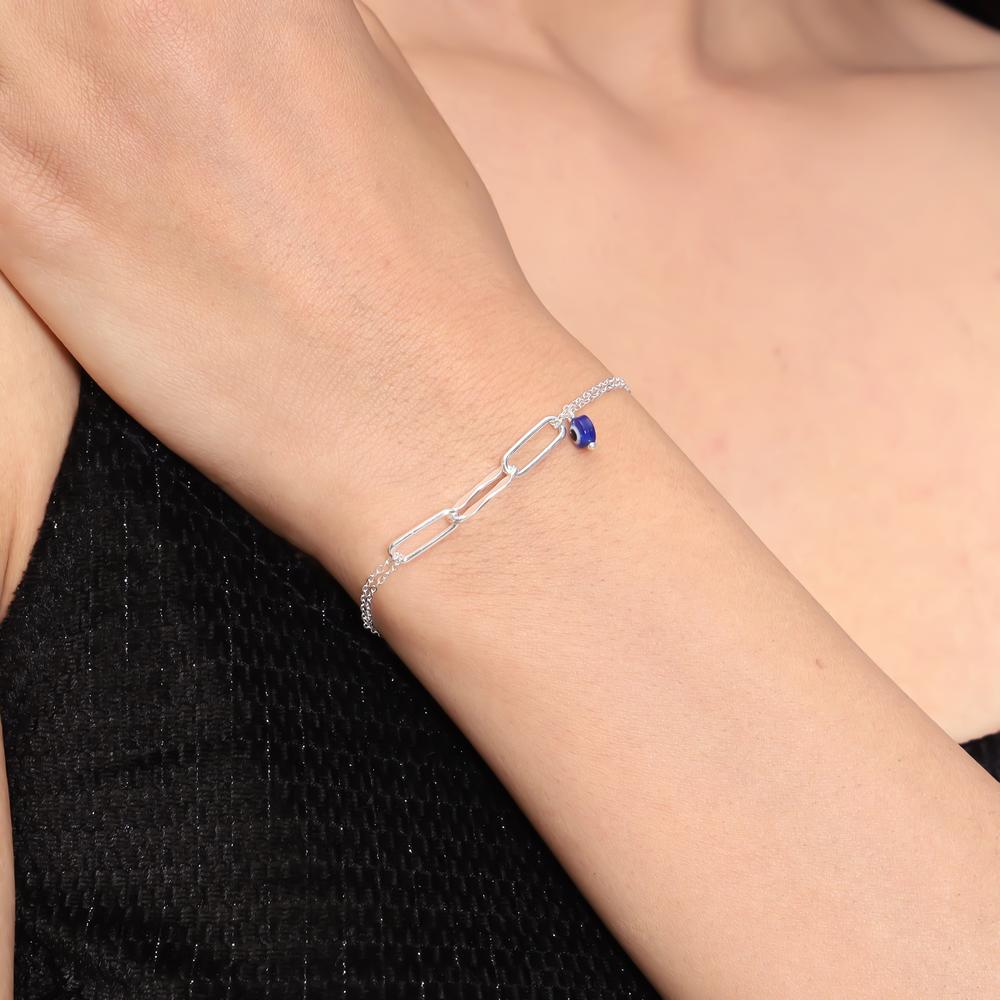 Connections bracelet with evil eye charm in 925 silver