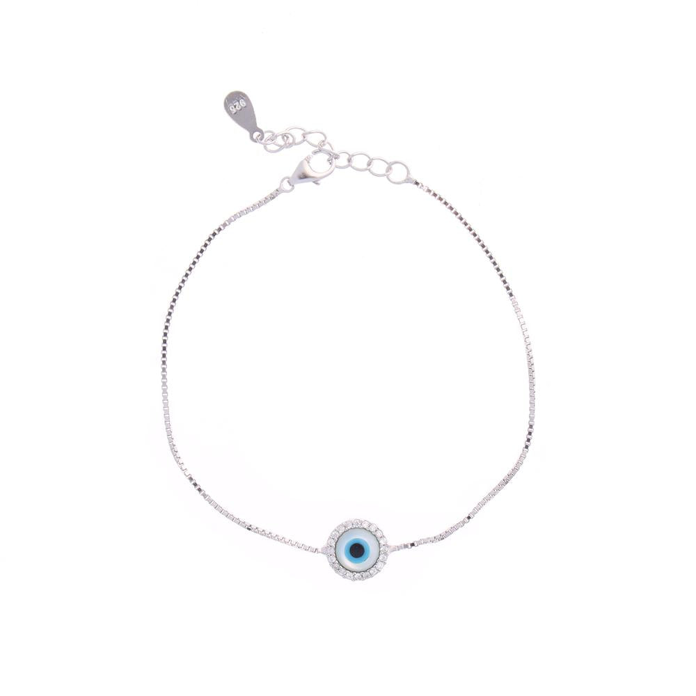 Delicate Nazar Battu Bracelet in 925 silver