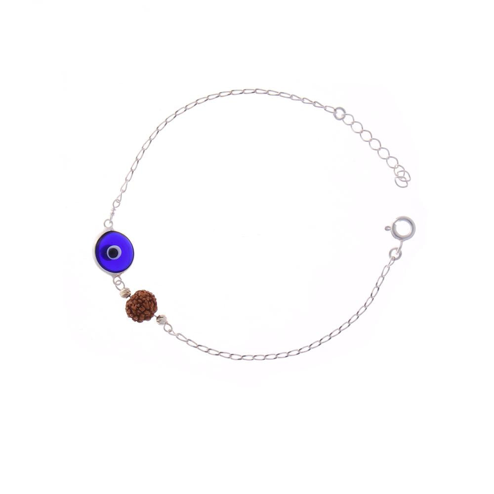 Rudraksha Evil Eye Bracelet in 925 silver