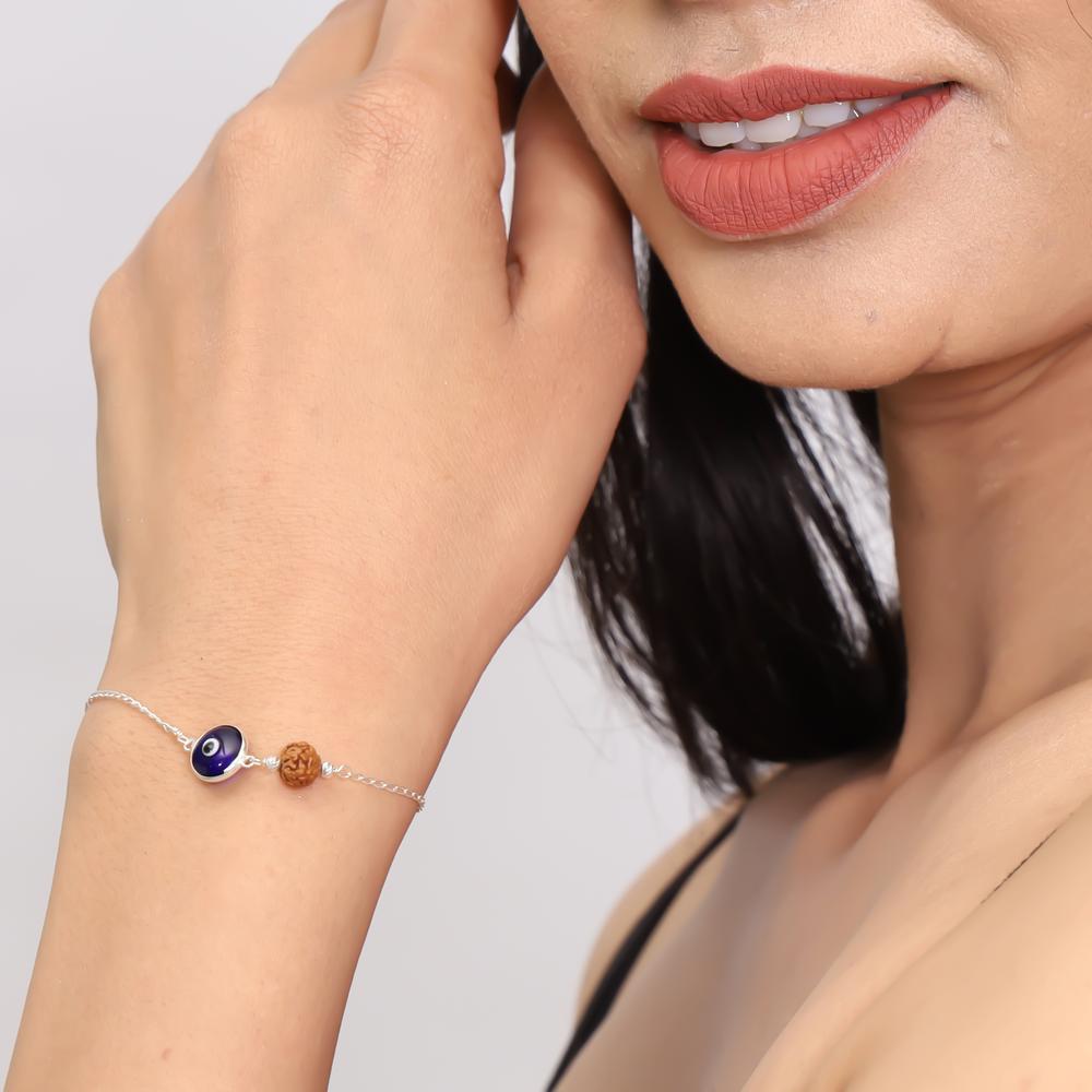 Rudraksha Evil Eye Bracelet in 925 silver