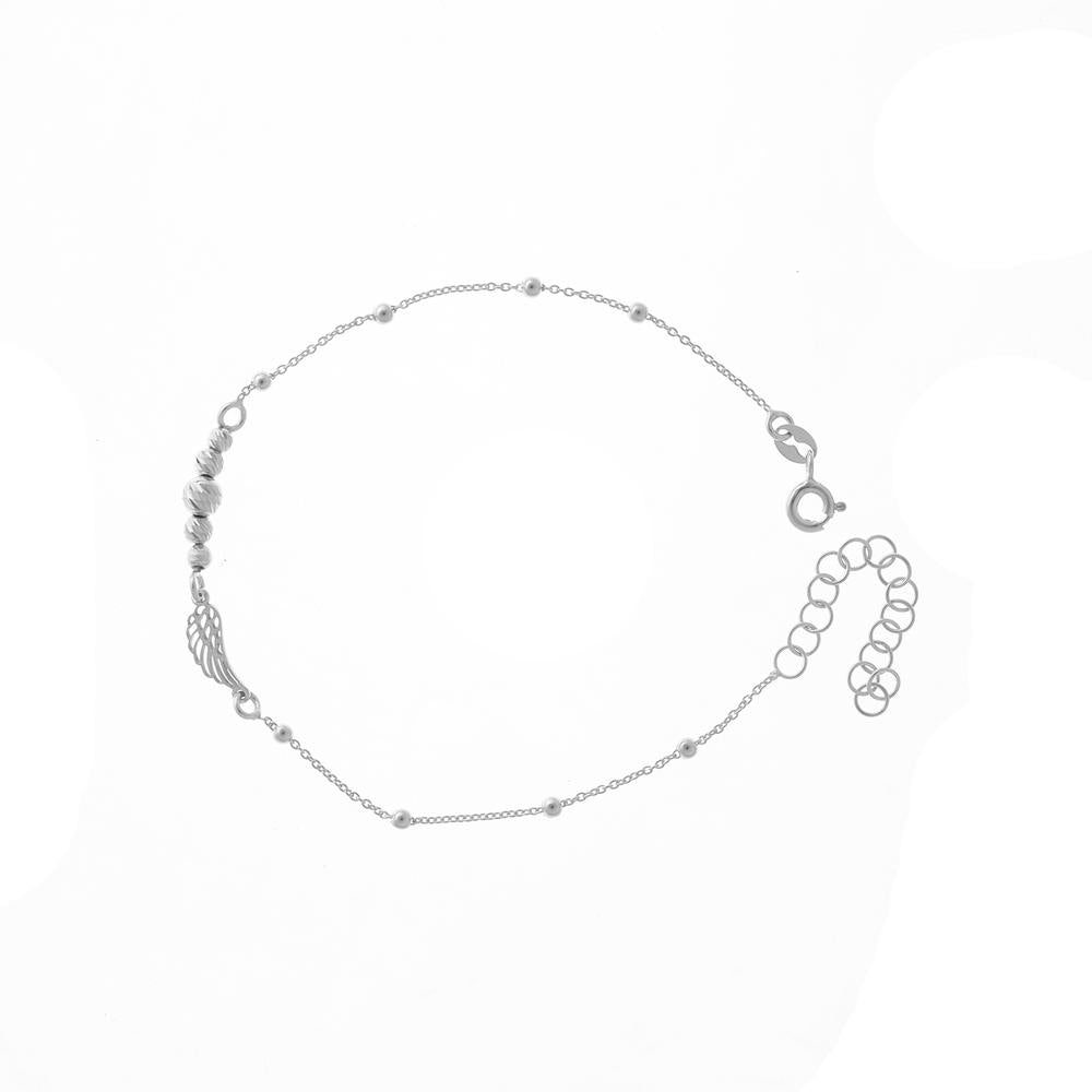 Beaded Angel Wing Bracelet in 925 silver
