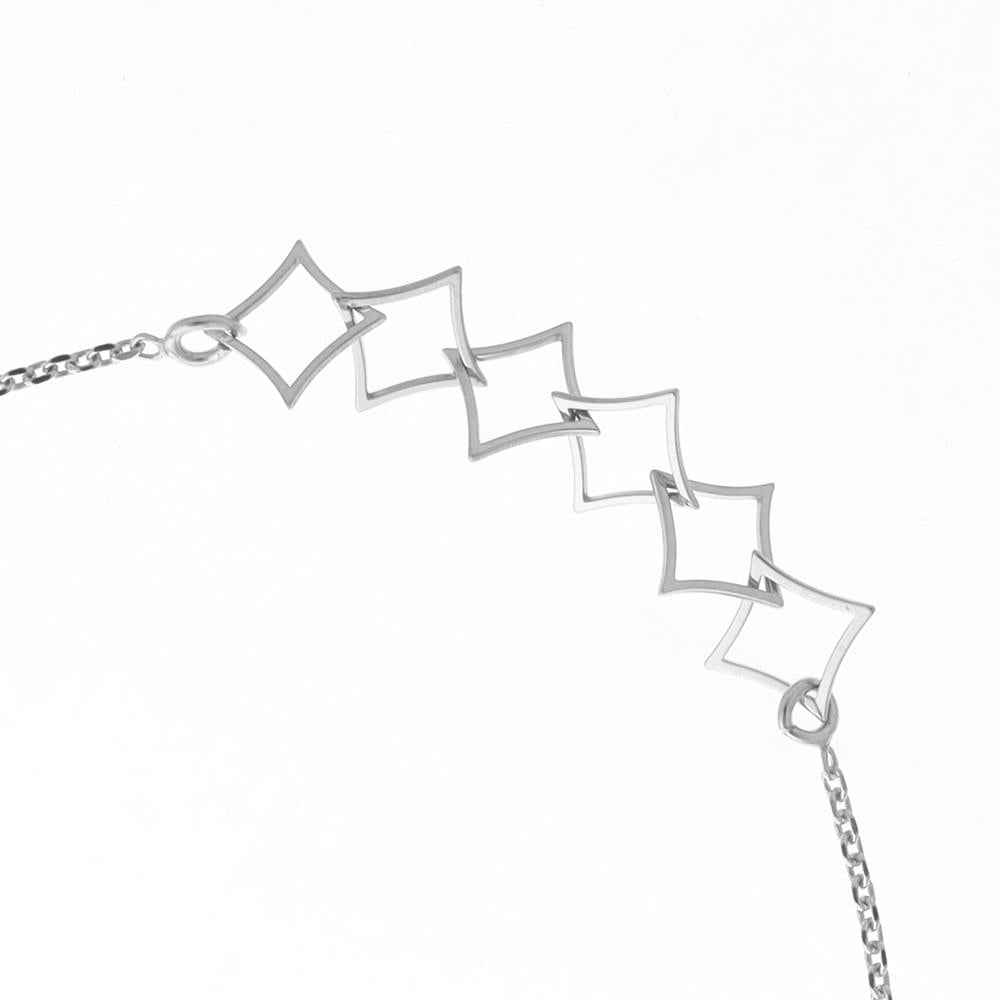 Rhombus linked bracelet in 925 silver