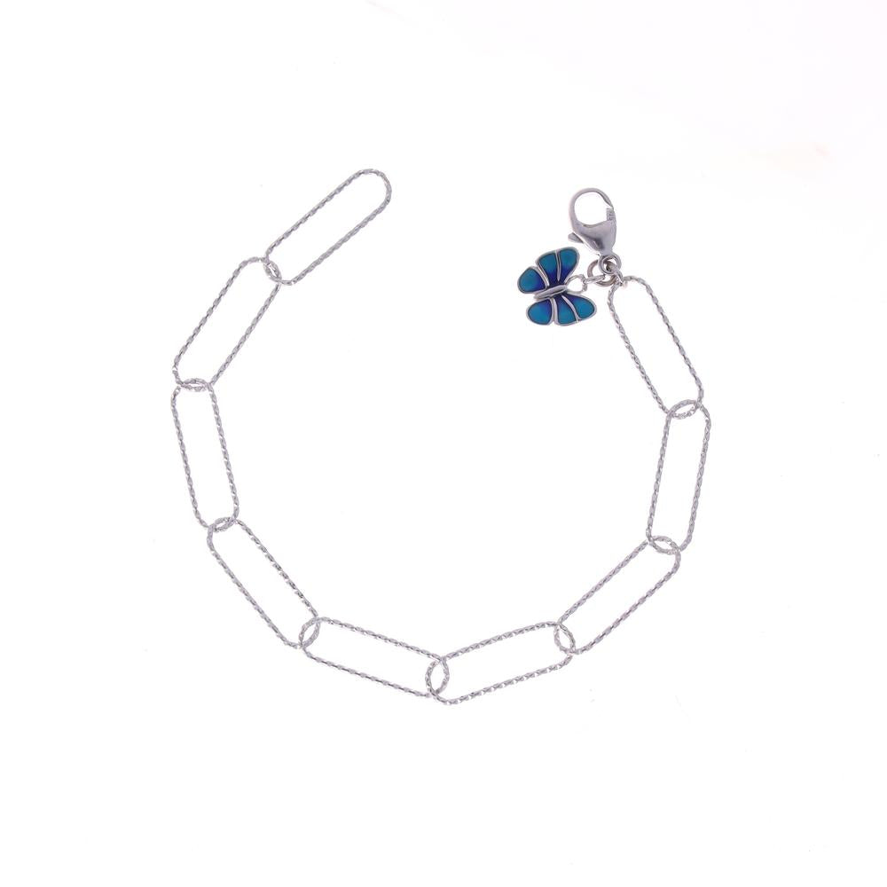 Beautiful like a Butterfly enamel link bracelet in 925 silver