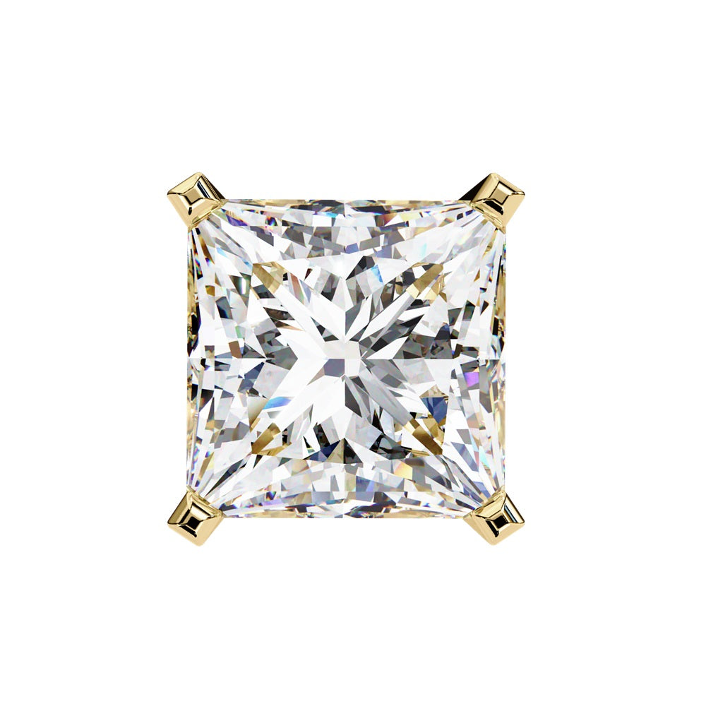 Princess Cut Solitaire Men's Stud