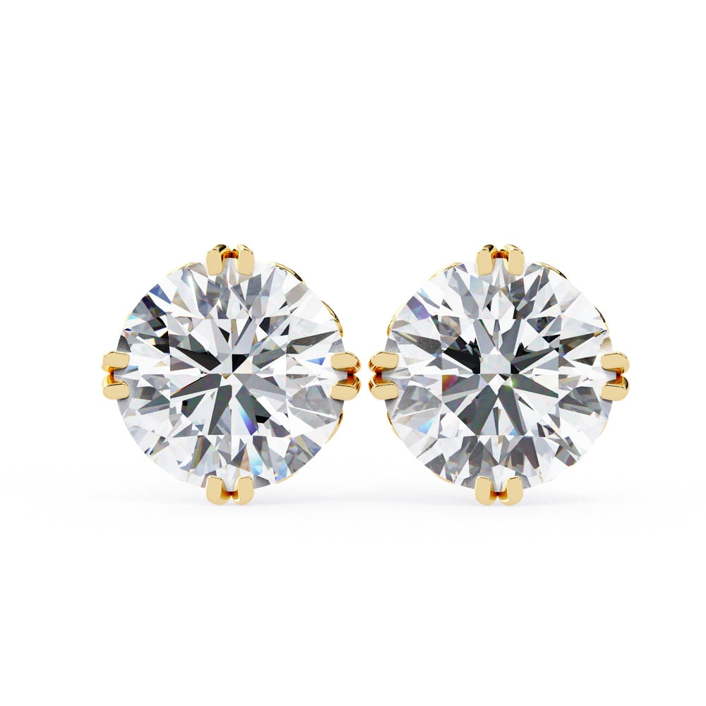 Victorian Basket Solitaire Stud Earrings