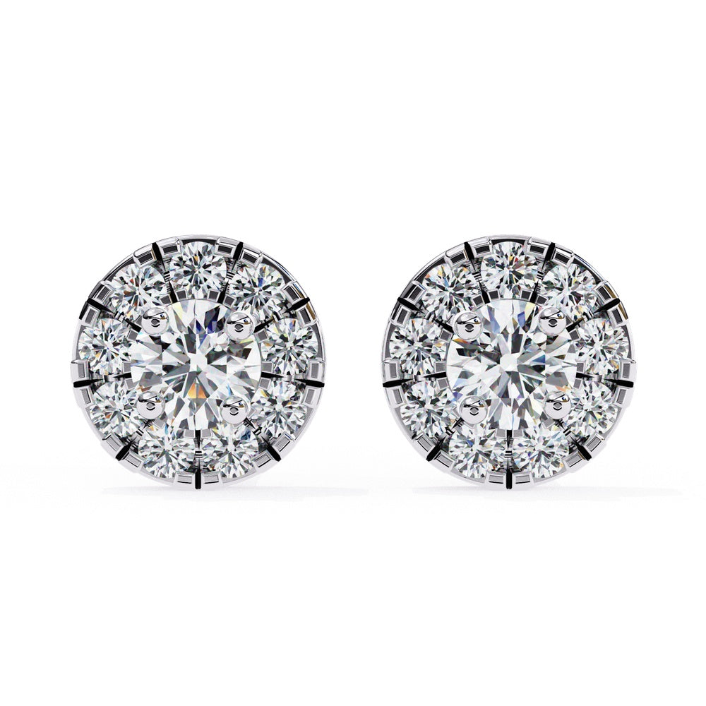 Illusion Halo Diamond Stud Earrings