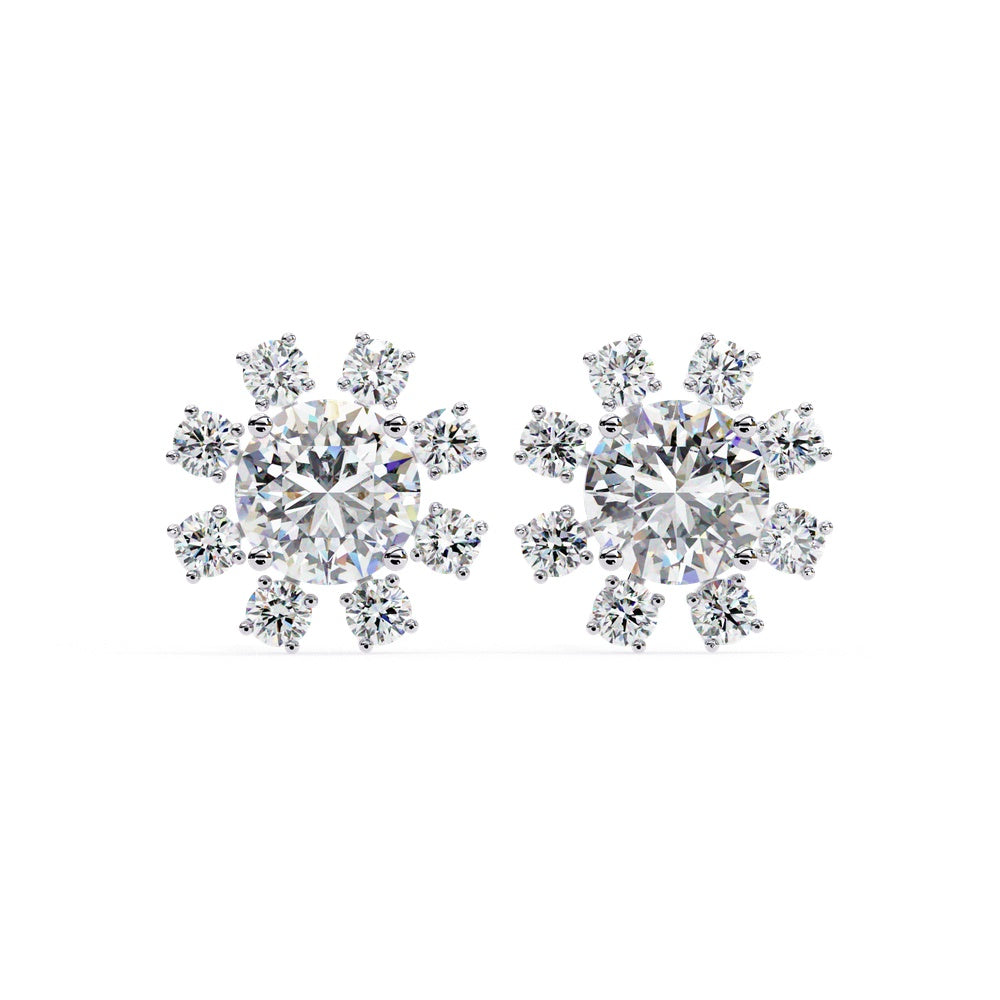 Sunrise Solitaire Stud Earrings