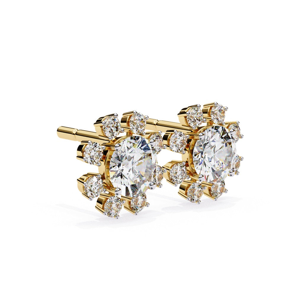 Sunrise Solitaire Stud Earrings