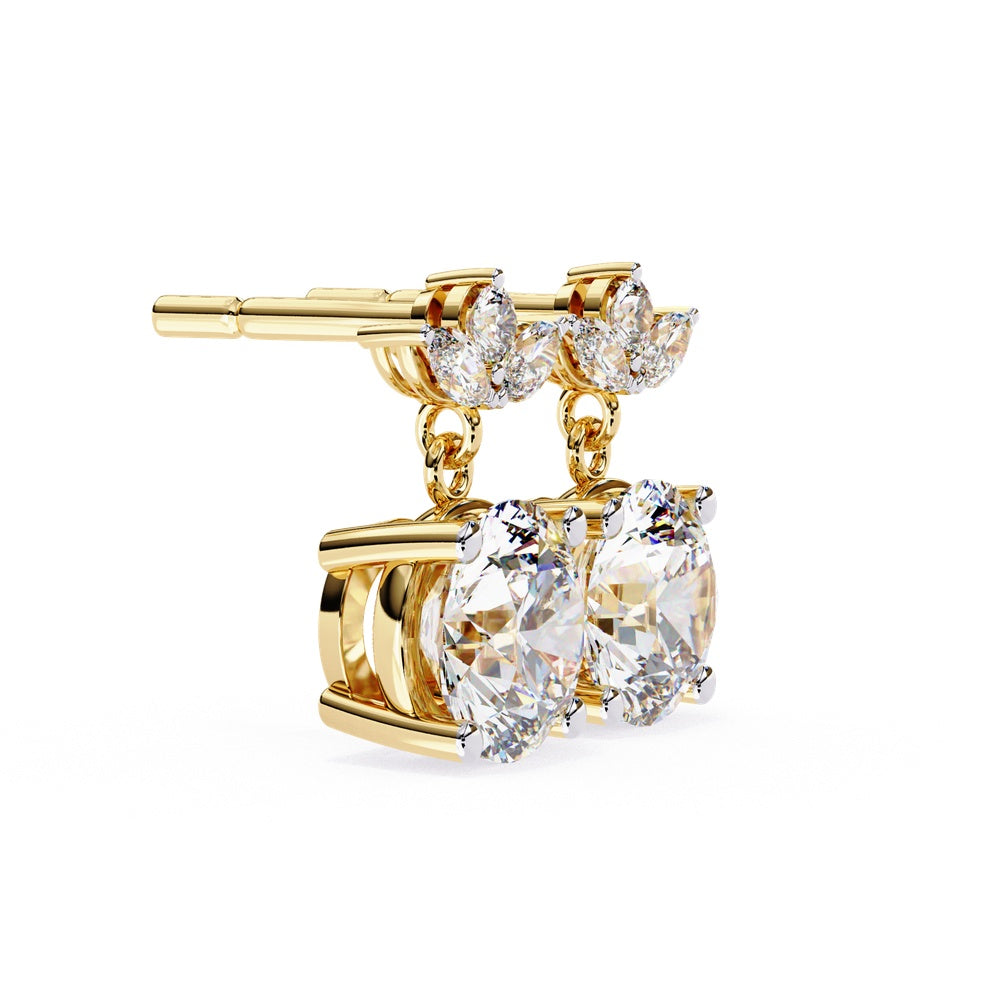 Floral Solitaire Drop Earrings
