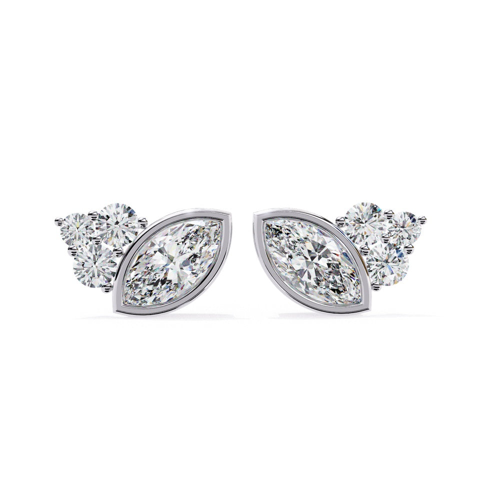 Elegante Marquise Stud Earrings