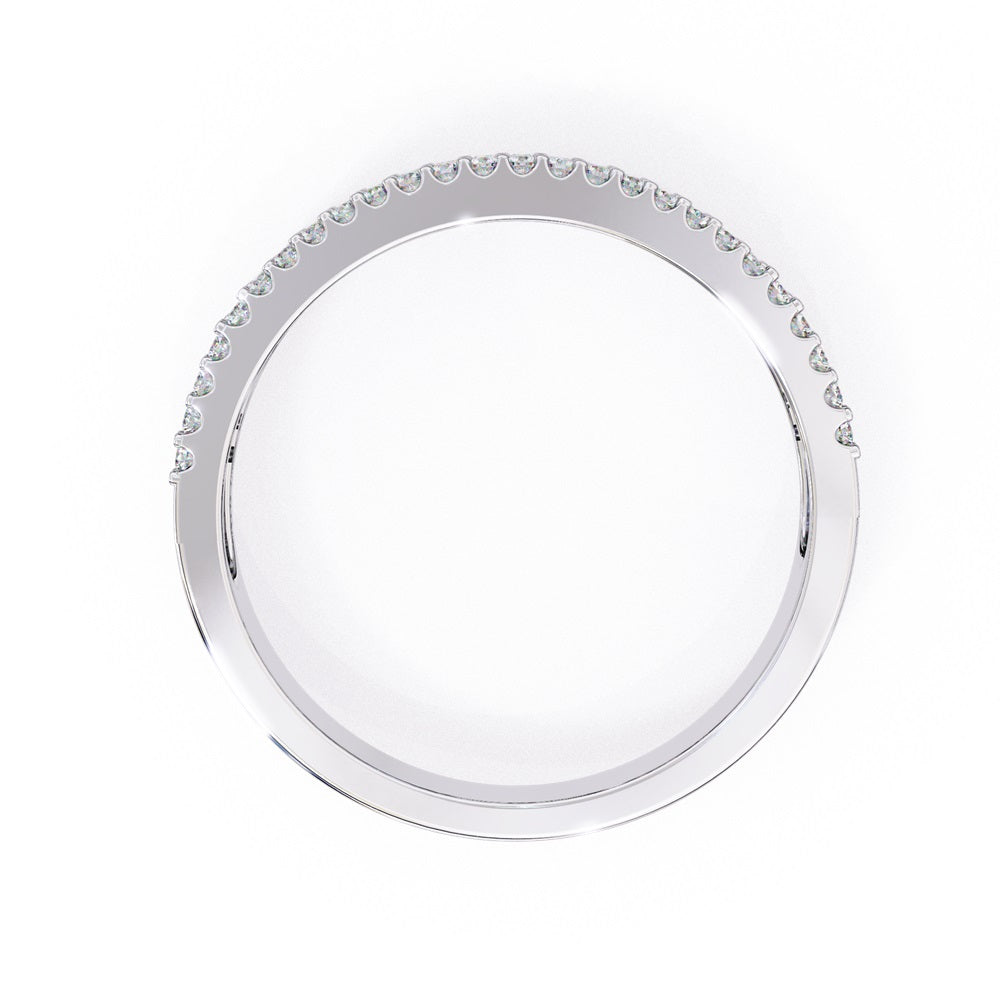 The Nexus Diamond Band by Niraa is a luxury accessory featuring three rows of dazzling diamonds: vertical baguette-cut diamonds in the center row flanked by shimmering round-cut diamonds, all polished to perfection.