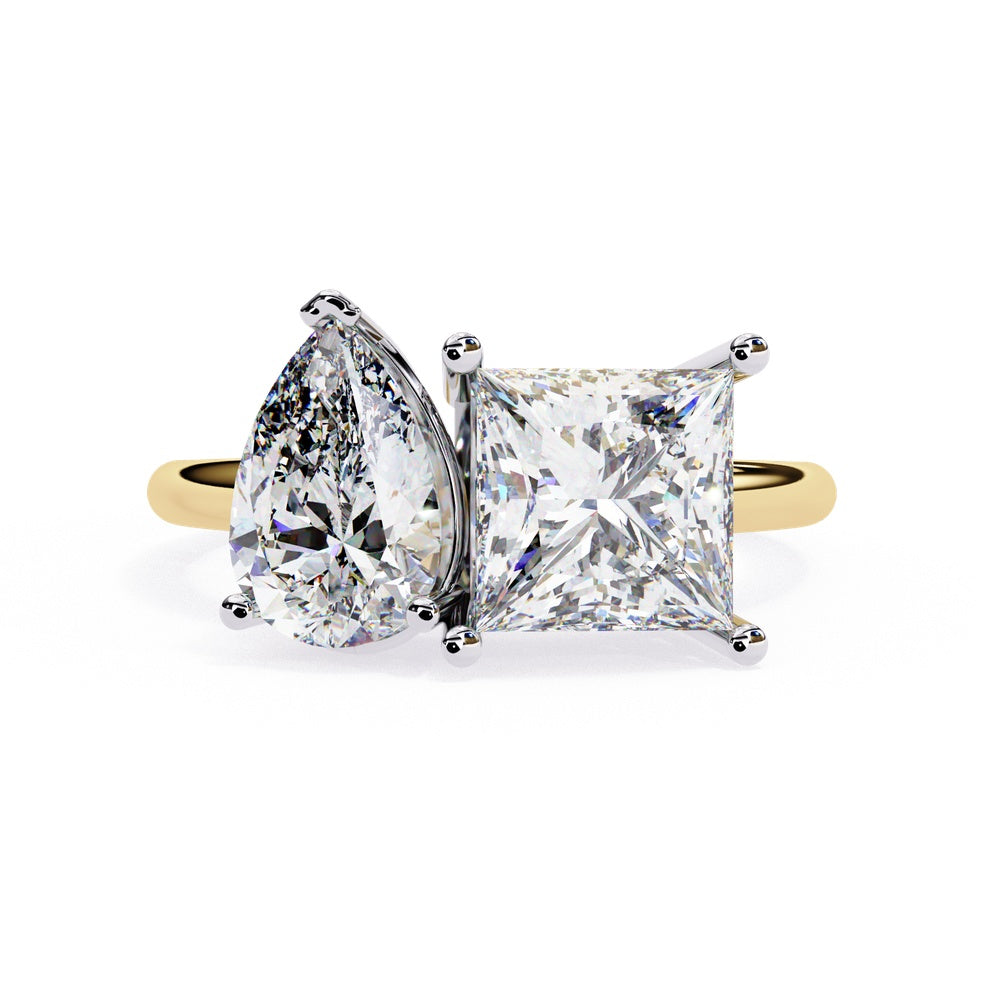 Toi Et Moi Pear & Princess Solitaire Ring