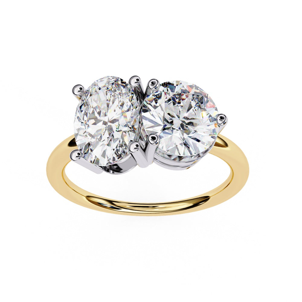 Toi Et Moi Oval & Round Solitaire Ring