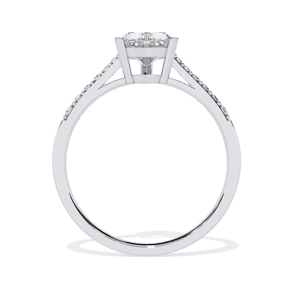 Elegant heart-shaped diamond engagement ring crafted in gold, representing everlasting love.