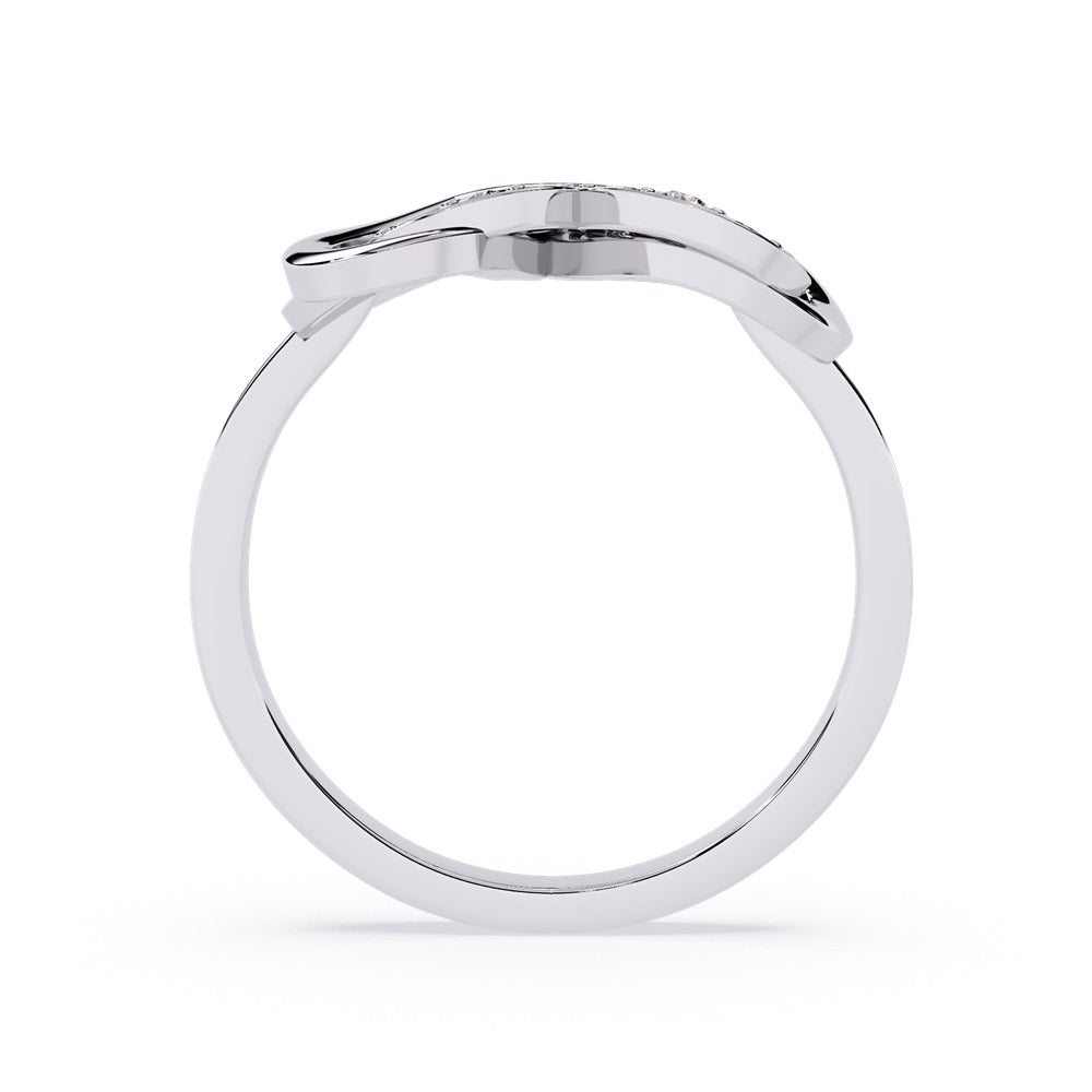 A gold and diamond heart ring featuring two nested hearts, symbolizing love and unity.