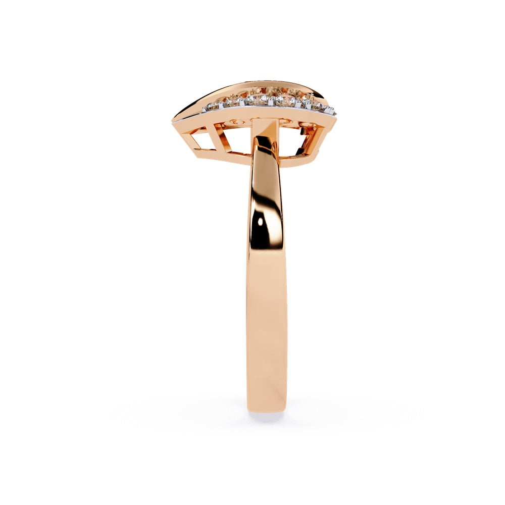 Gorgeous heart-shaped diamond ring in gold, symbolizing love and commitment with its unique design.