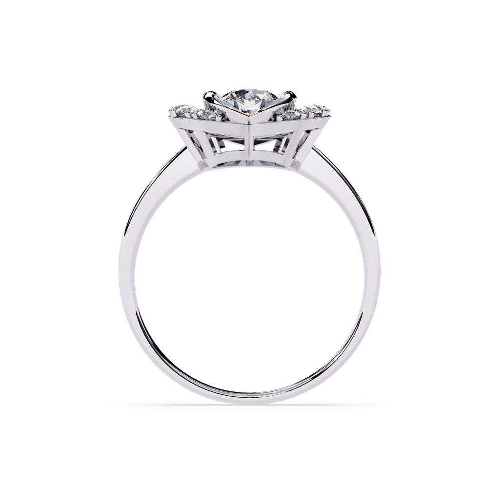 Gorgeous heart-shaped diamond ring in gold, symbolizing love and commitment with its unique design.