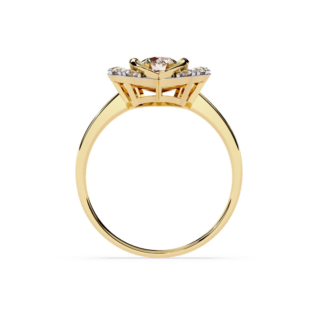 Gorgeous heart-shaped diamond ring in gold, symbolizing love and commitment with its unique design.