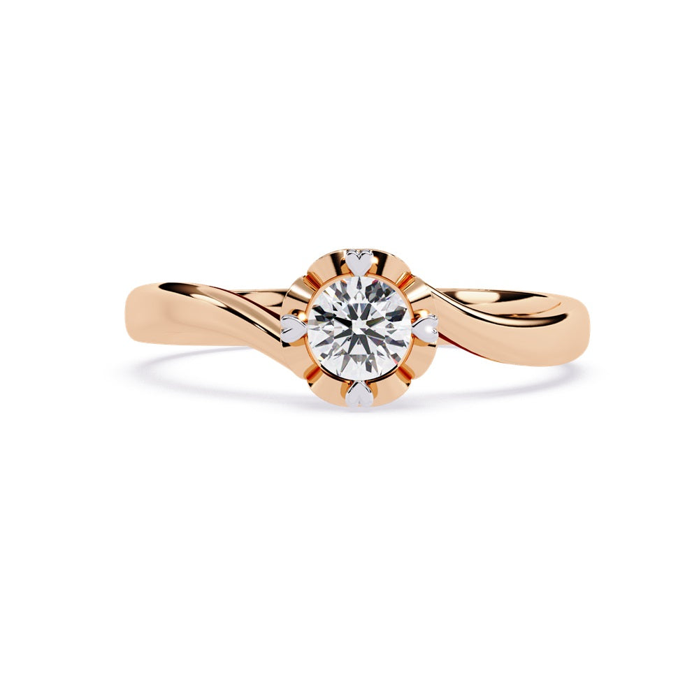 Beautiful gold engagement ring showcasing a dazzling diamond in the center, ideal for an unforgettable proposal.