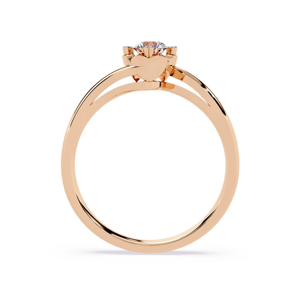 Beautiful gold engagement ring showcasing a dazzling diamond in the center, ideal for an unforgettable proposal.