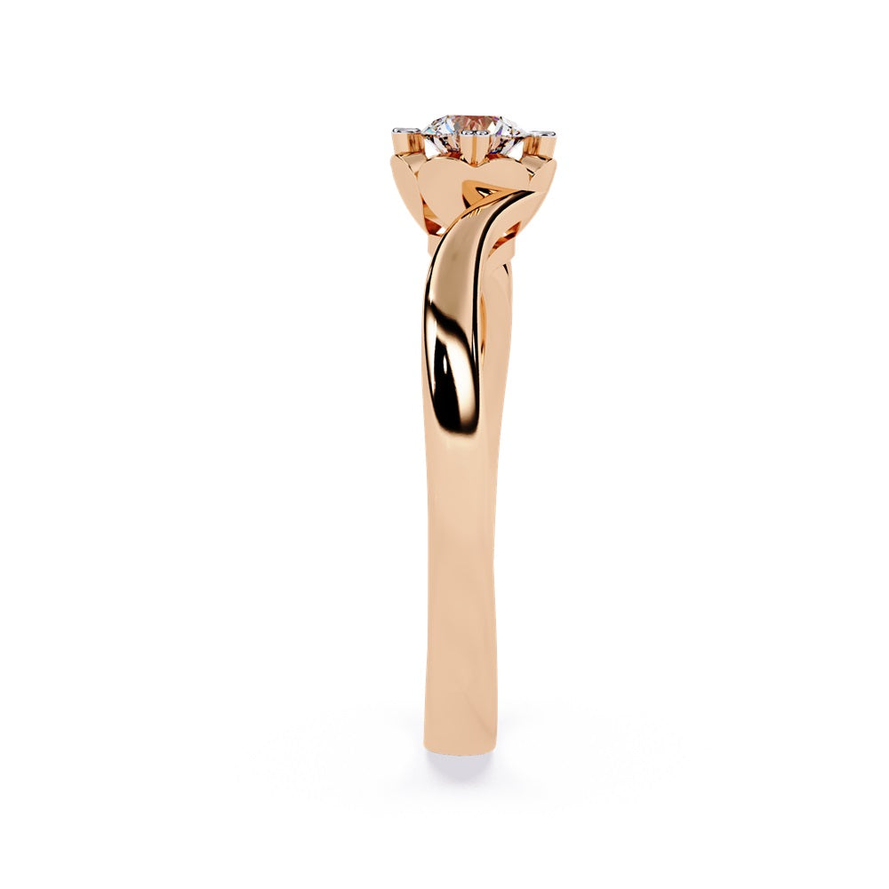 Beautiful gold engagement ring showcasing a dazzling diamond in the center, ideal for an unforgettable proposal.