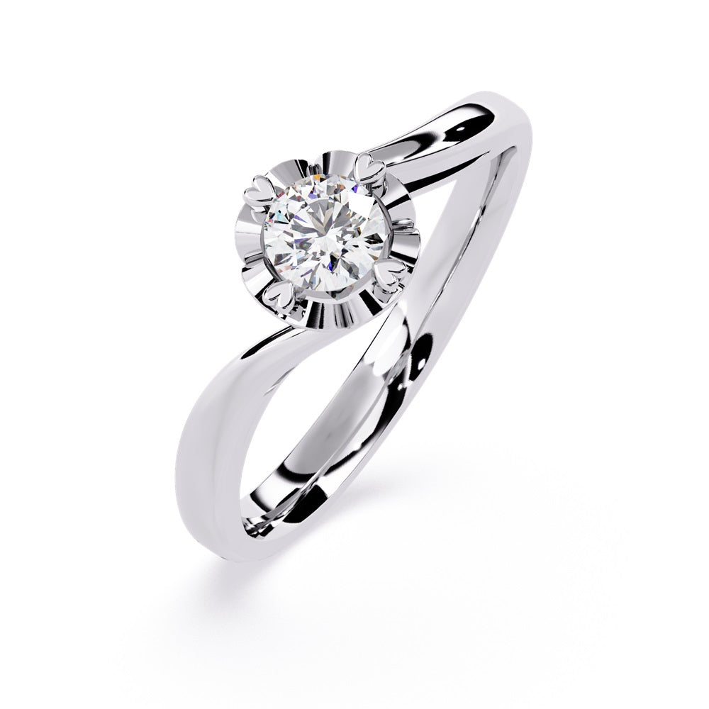 Beautiful gold engagement ring showcasing a dazzling diamond in the center, ideal for an unforgettable proposal.