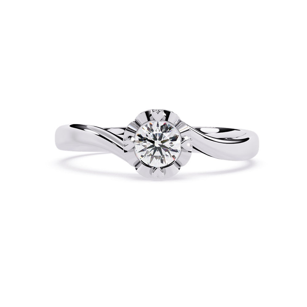 Beautiful gold engagement ring showcasing a dazzling diamond in the center, ideal for an unforgettable proposal.