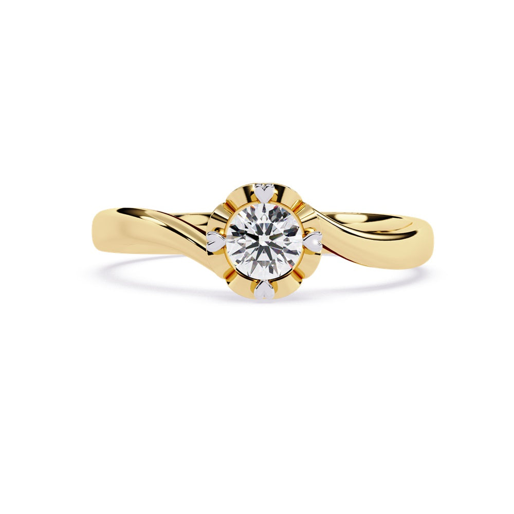 Beautiful gold engagement ring showcasing a dazzling diamond in the center, ideal for an unforgettable proposal.