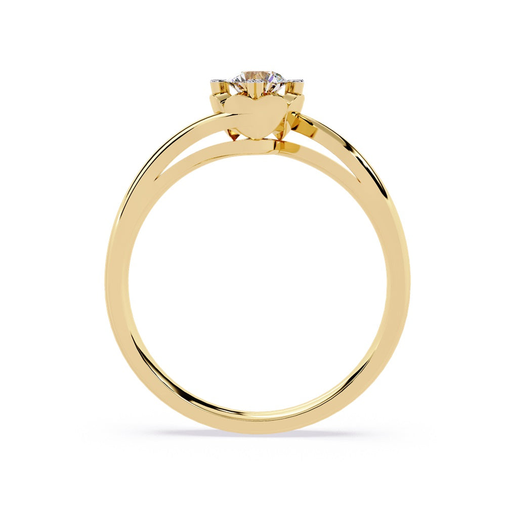 Beautiful gold engagement ring showcasing a dazzling diamond in the center, ideal for an unforgettable proposal.