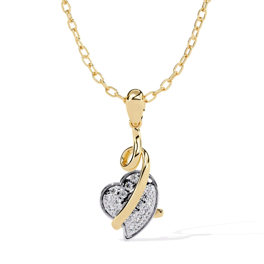 A luxurious rose gold pendant featuring a heart design, embellished with brilliant diamonds, ideal for a romantic gesture.