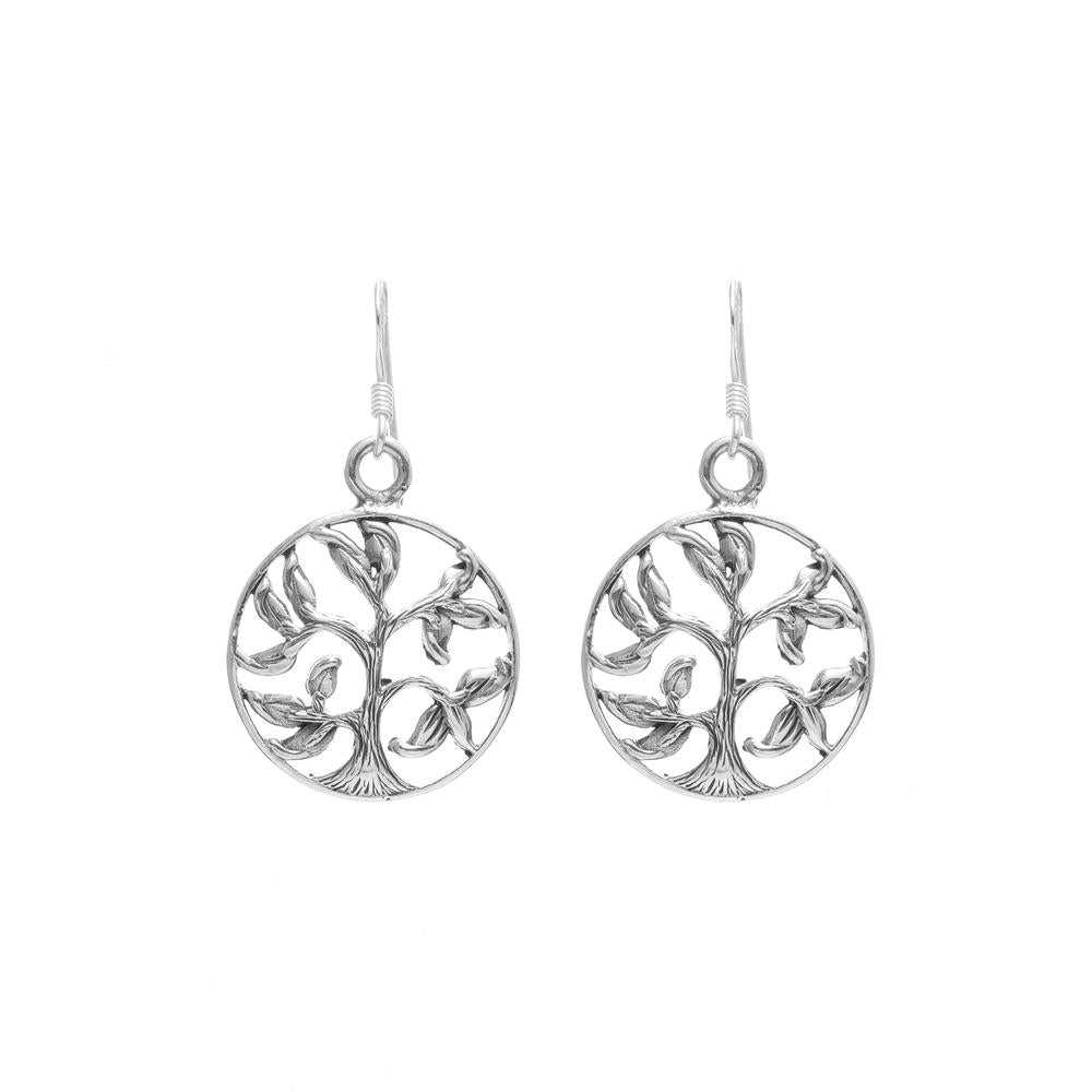 Tree of life drop Earrings in 925 silver