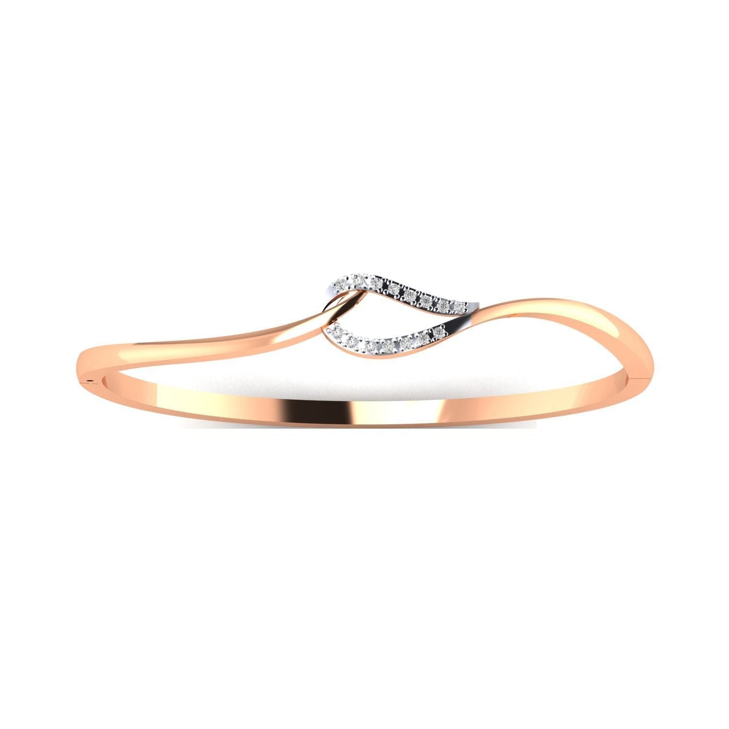 The Raquel Diamond Bracelet by Niraa exudes modern sophistication with its sleek gold design and wavy structure. Elegantly crafted, it features a central crossover detail adorned with small diamonds, making it an exquisite piece of style and refinement.