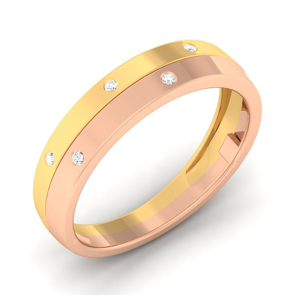 Experience elegance with the Niraa Odessey Diamond Ladies Ring. This ring features a gold and rose gold band adorned with small diamonds, exuding a dazzling sparkle perfect for any occasion.