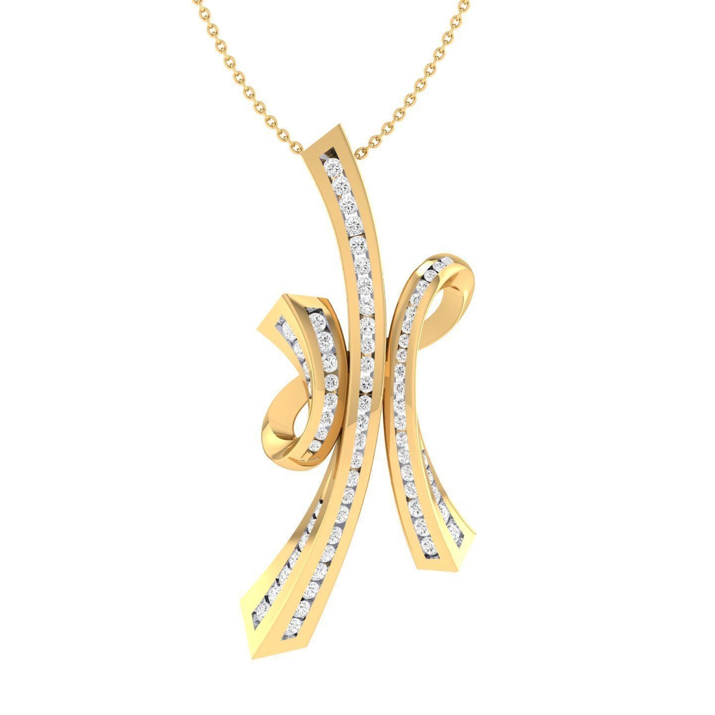 Elegant and sophisticated, the Alma Diamond Pendant by Niraa boasts an abstract swirl design adorned with artful curves of sparkling gemstones. Hanging from a delicate, fine chain, its perfect for adding refinement to any ensemble.