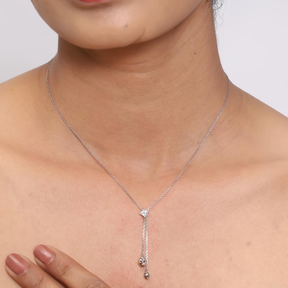 Princess Diamond Necklace in 925 silver
