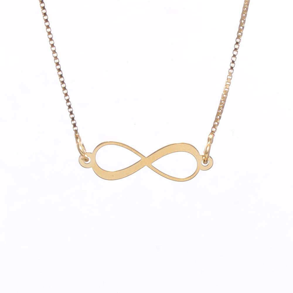 Gold Finish Infinity Necklace in 925 silver