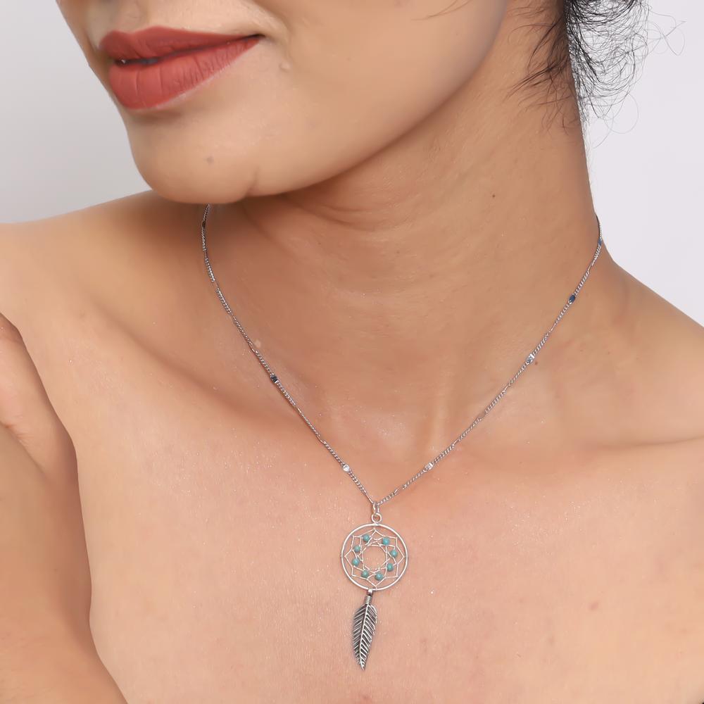 Drool Worthy Dream catcher pendant with chain in 925 silver