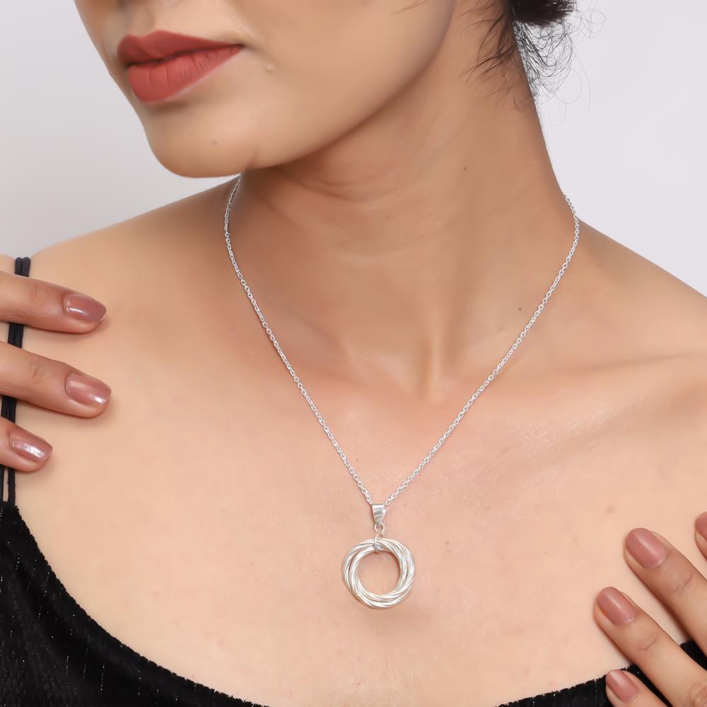 Entwined Together pendant with chain in 925 silver