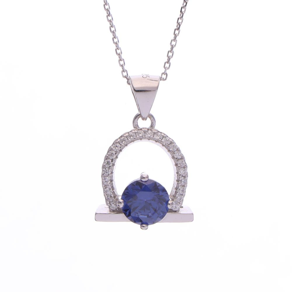 Titanic Blue Diamond Pendant with Chain in 925 silver