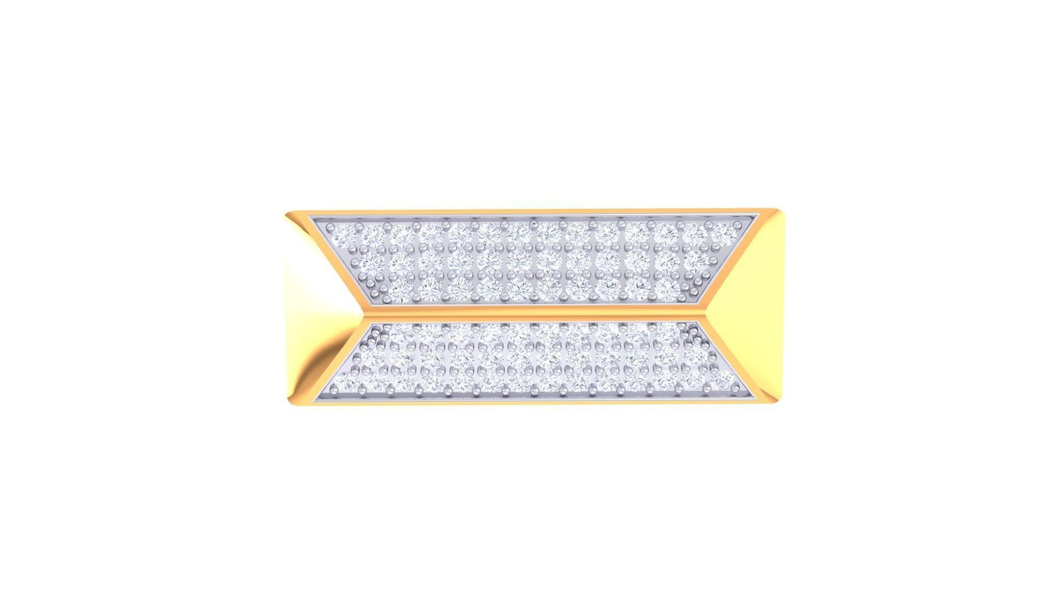 The gold-colored, rectangular LED light fixture consists of two sections with bright LEDs in a grid pattern against a white background, resembling the style of Niraas Waverly Diamond Mens Ring.