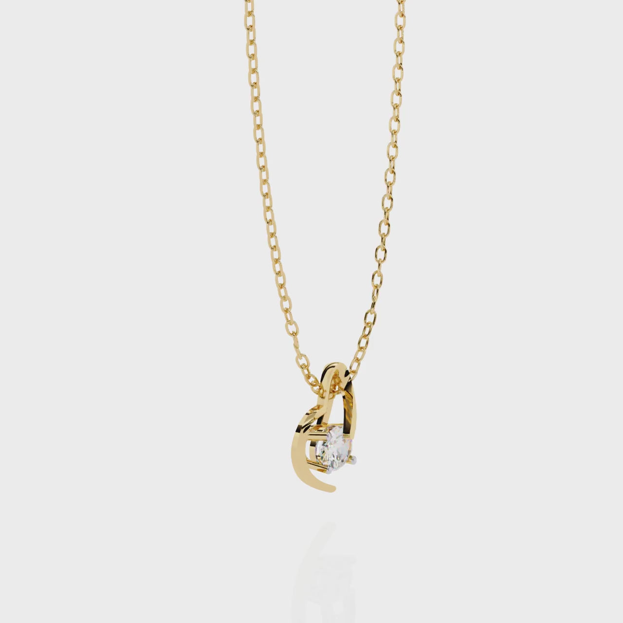 Shooting Star Oval Shape Diamond Solitaire Pendant