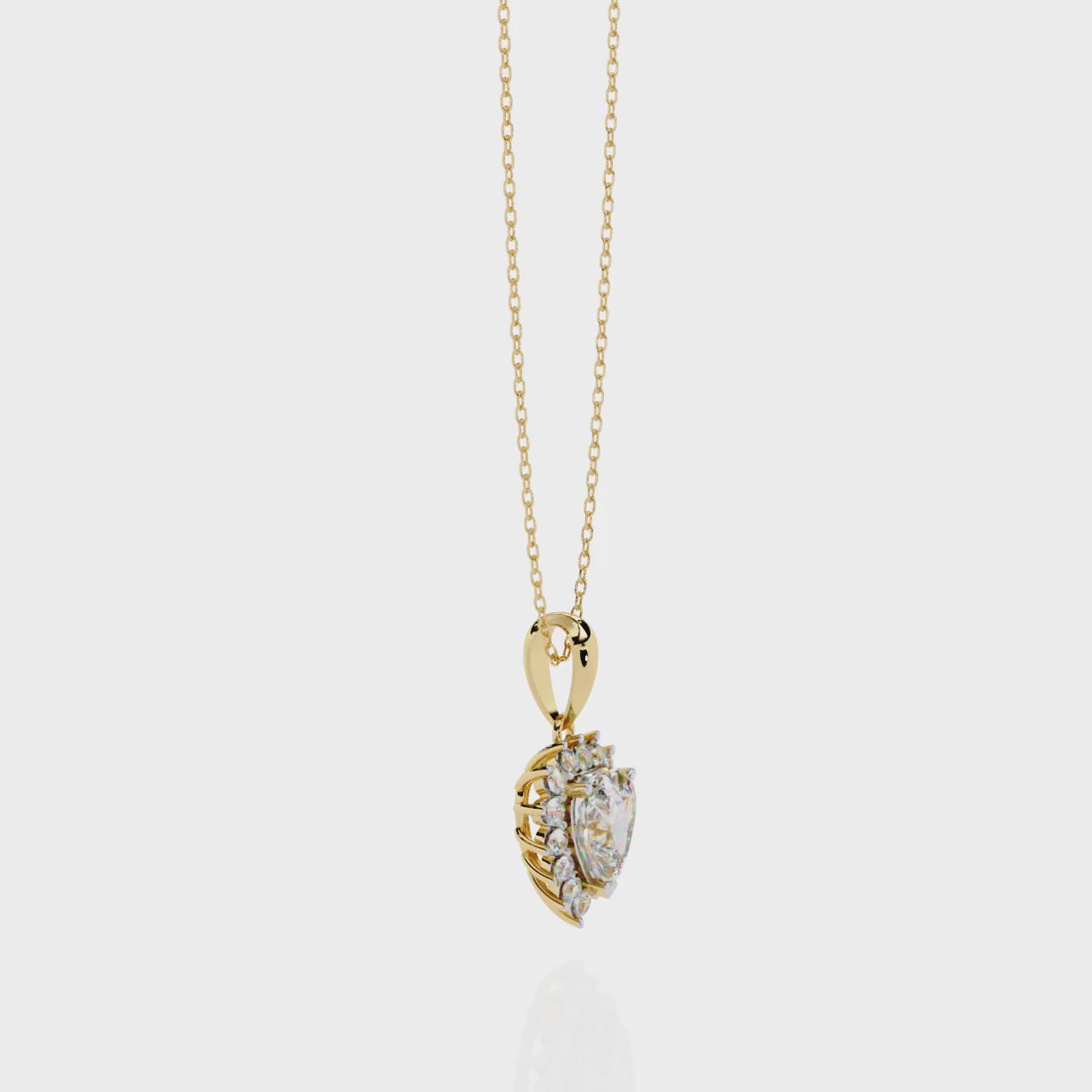 Radiant Heart Shape Diamond Solitaire Pendant