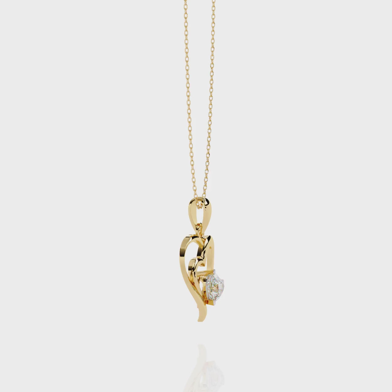Splendor Heart Shape Diamond Solitaire Pendant
