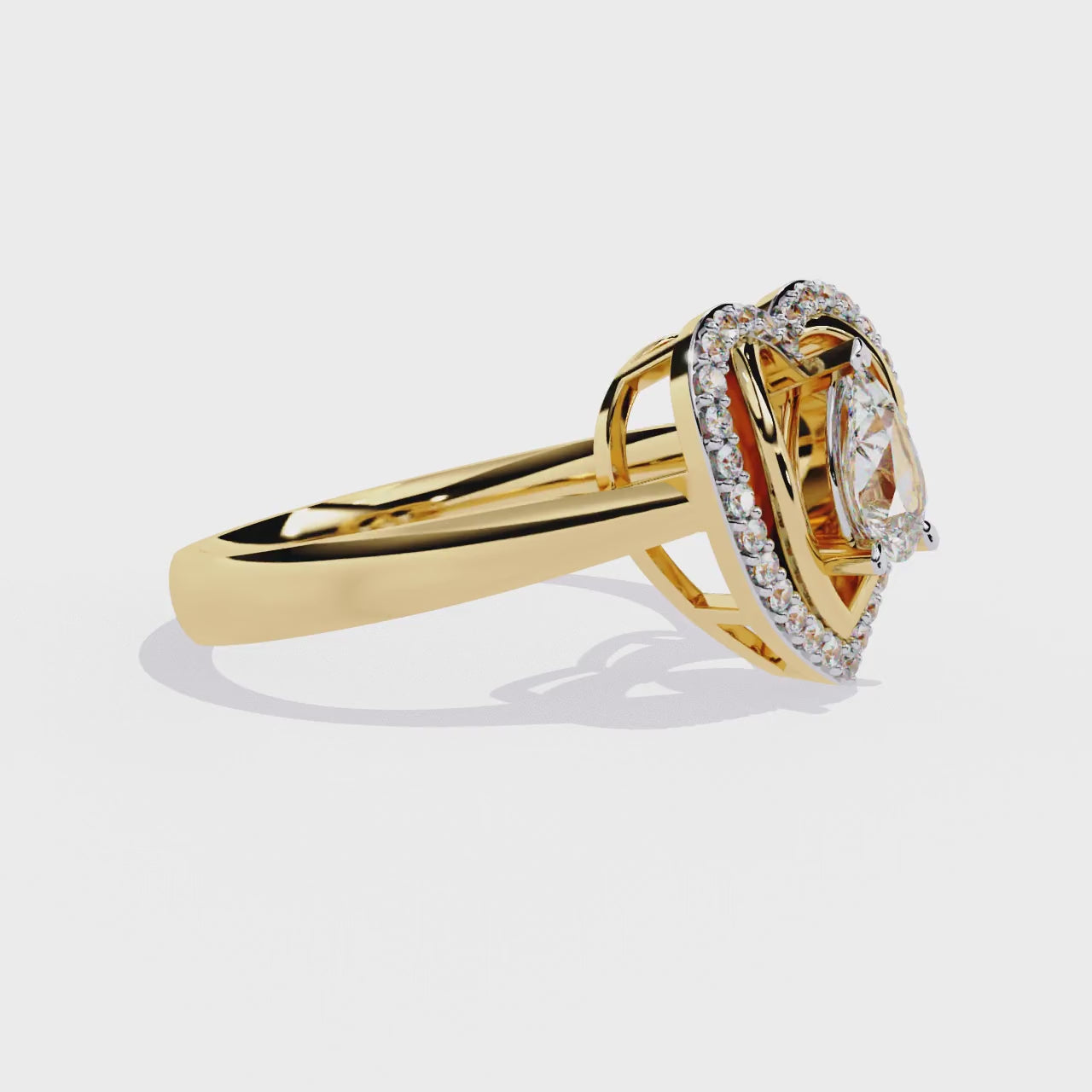 Heartfelt Pear Shape Diamond Solitaire Ring