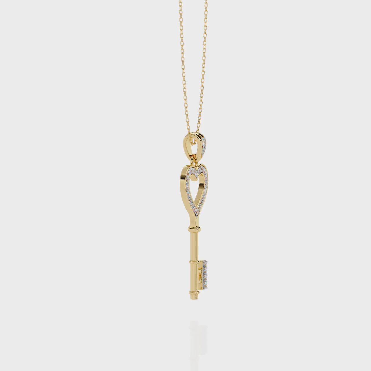 Love Key Diamond Pendant