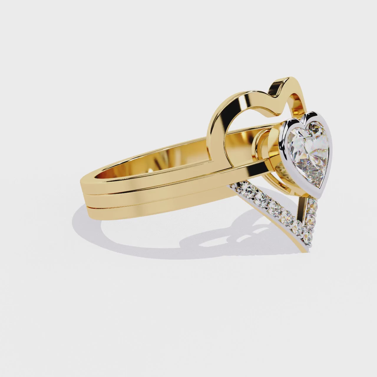 Embrace Heart Shape Diamond Solitaire Ring