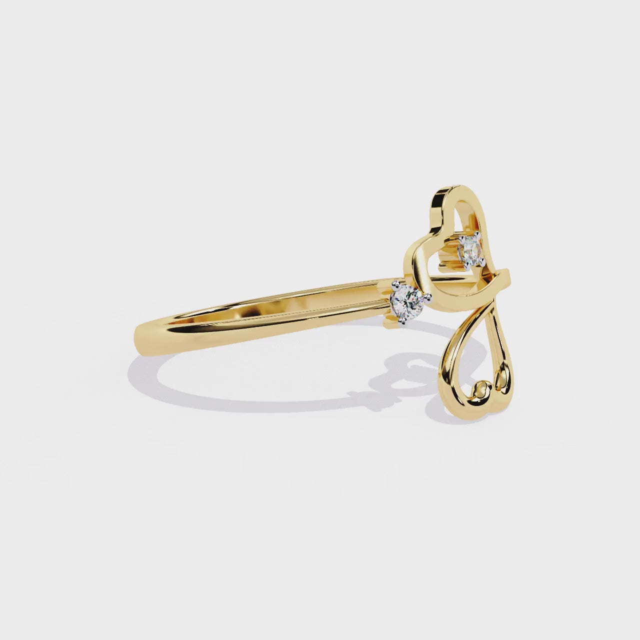 Duos Heart Diamond Ring