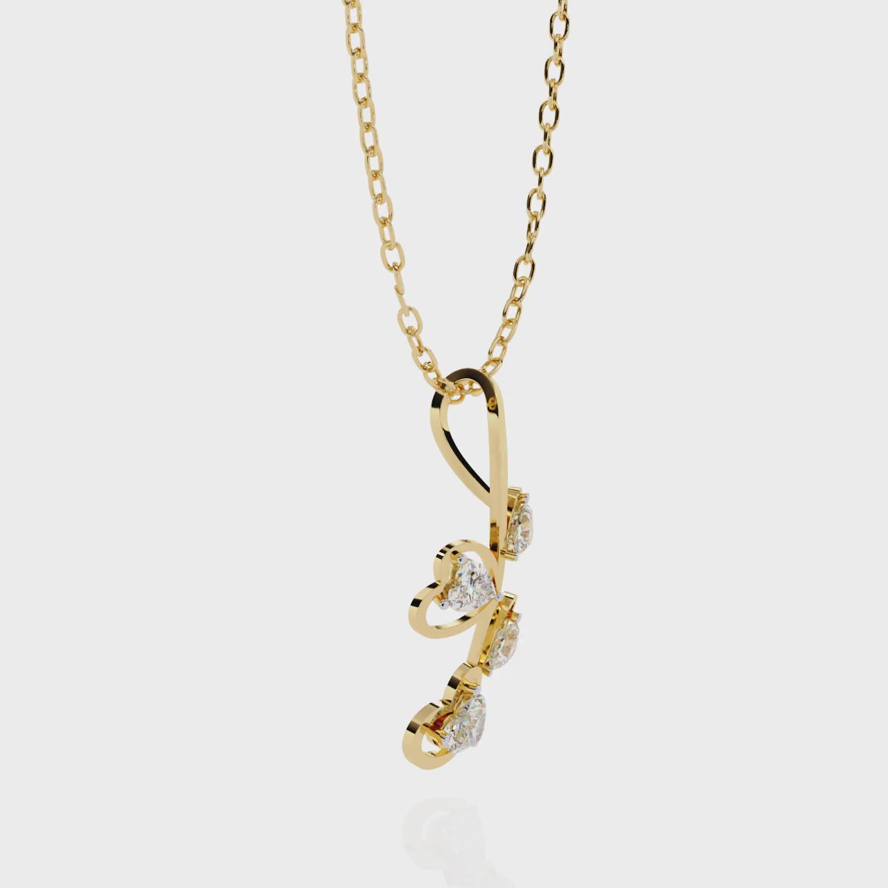 Spring Heart Shape Diamond Solitaire Pendant