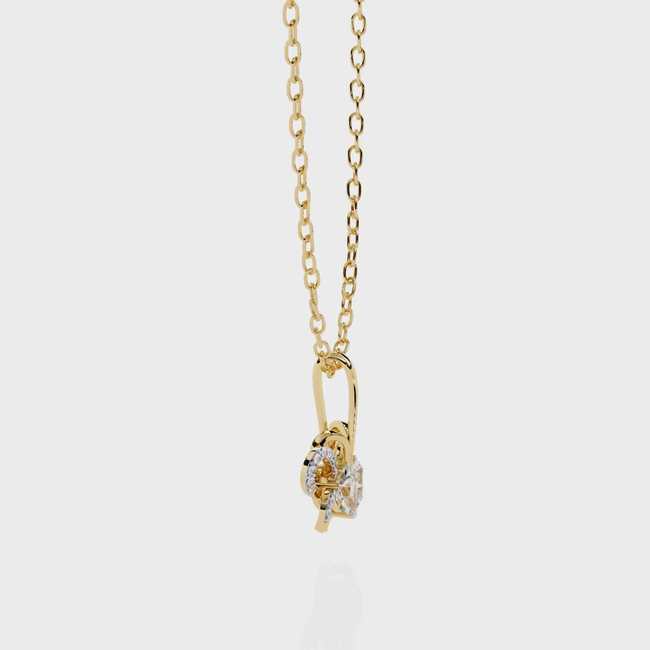 Crown Pear Shape Diamond Solitaire Pendant